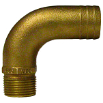Groco 34-FFC750 Full Flow Pipe To Hose 90º Full Flow Pipe To Hose Адаптер Золотистый 3/4´´ x 1´´ 
