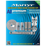 Martyr anodes ANOA4408 Mercury Verado L6 350HP Набор алюминиевых анодов Серебристый Grey