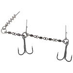 Mikado HDJ-12-01 Stinger Jaws Double Evo Связанные Крючки Черный 1/0 