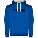 Купить Kruskis SU1067050501S286 Толстовка с капюшоном Word Fishing Two-Colour Голубой Royal Blue / White 2XL 7ft.ru в интернет магазине Семь Футов
