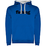 Kruskis SU1067050501S286 Толстовка с капюшоном Word Fishing Two-Colour Голубой Royal Blue / White 2XL
