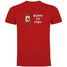 Купить Kruskis CA65500160K150 Футболка с коротким рукавом Born To Fish Красный Red S 7ft.ru в интернет магазине Семь Футов