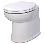 Jabsco 58240-3024 Deluxe Flush WC с морской водой для смыва, 17 дюймов с вертикальной спинкой, мягкое закрывание, 24В