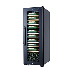 Винный шкаф компрессорный отдельностоящий Libhof Gourmet GM-65 430х610х1252мм на 65 бутылок черный с белой подсветкой с угольным фильтром