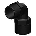 Trudesign TRU90630 Женско-мужская резьба 90° Локтевой соединитель Черный Black 1 1/2´´