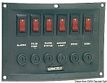 Панель управления Seaworld горизонтальная 6 выключателей с подсветкой 12В 37А 114x165 мм, Osculati 14.103.32