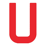 Регистрационная буква "U" из самоклеящейся ткани Bainbridge SL300RDU 300 мм красная