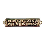 Табличка Marine Quality 52609 с надписью "THE CAPTAIN'S WORD IS LAW" 145x60мм из латуни