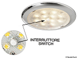 Накладной LED светильник Procion 12/24В 2.4Вт 215/160Лм накладка из нержавеющей стали с выключателем, Osculati 13.442.12