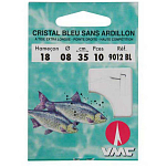Ragot 202211021 Cristal Blue Barbless SA9012BL Связанные Крючки 0.35 m 0.080 mm Серый 22 