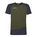 Купить Rock experience REMT01661-C555-L Базовый слой с коротким рукавом Merlin Зеленый Olive Night / Blue Night L 7ft.ru в интернет магазине Семь Футов