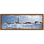 Постер Маяк Виргинского острова "Le phare de l'ile Vierge" Филиппа Плиссона Art Boat/OE 339.01.026M 33x95см в коричневой рамке
