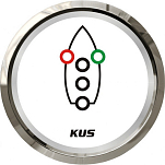 Индикатор включения ходовых огней KUS WS KY99501 Ø52мм 12/24В IP67 белый/нержавейка