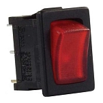 Jr products 342-12765 освещенный выключатель 12765 SPST Mini On/Off Red / Black