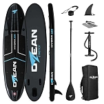 Ozean 51003-bb Надувной комплект для падлбординга Hydra 320 Black / White / Blue 89x36x30 320 cm
