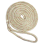 New england ropes 325-50591600015 4.57 m Двойной плетеный док-трос Золотистый White / Gold 12.7 mm