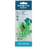 Kinetic F133-172-047 Sabiki Squido Рыболовное Перо Бесцветный Hot Green