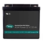 Whisper power 40290060 Аккумулятор AGM Power Glass Matt 55Ah 12V Black