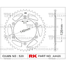 Купить Звезда для мотоцикла ведомая алюминиевая A4426-49 RK Chains 7ft.ru в интернет магазине Семь Футов