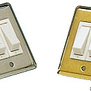 Double toggle switch polished brass, 14.102.25