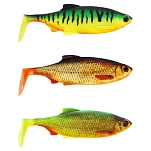 Westin P115-869-010 Мягкий приманка Ricky The Roach Shadtail 14g 100 mm 30 Единицы Firetiger Rudd