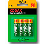 Kodak 30955110 Ni-MH AA LR6 2100 mAh Аккумуляторы 4 Единицы Зеленый Green / Yellow