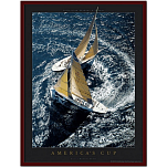 Постер Яхты на циркуляции "Circling" Жиля Мартен-Раже Art Boat/OE 608.03.016M 60x80см в коричневой рамке