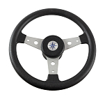 Рулевое колесо DELFINO обод черный, спицы серебряные д. 340 мм Volanti Luisi VN70401-01