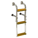 Купить Forniture nautiche italiane 3030203 Нержавеющая сталь/дерево 3 Шаги Лестница Silver / Brown 80 x 27 cm  7ft.ru в интернет магазине Семь Футов
