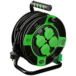 Rev 10215412 Cable Drum Resin 25 m IP 44 4 Fold Черный  Black / Green