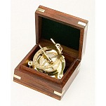 Солнечные часы в деревянной коробке Nauticalia 4559 90x90x60мм из латуни