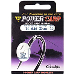 Gamakatsu 180038-01600-00014-00 PO Carp Связанный Крючок Без Зазубрин 0.140 мм Серебристый NS Black 16 