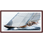 Постер Окаймленные паруса "Voiles bordees" Гийома Плиссона Art Boat/OE 501.02.574MС 50x100см в коричневой рамке с веревкой
