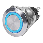 Blue sea systems 4104160 Off-On 12V Синий светодиодный переключатель Silver 10A