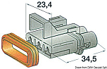 Разъем водонепроницаемый MTA серии Seal 2.8 3-контактный тип "мама" 34.5 x 23.4 мм 5 шт, Osculati 14.235.50