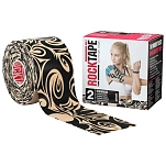 Rock tape 21637-5cmx5m кинезиологическая лента Standard 5 cmx5m Black / Beige 10x10x10