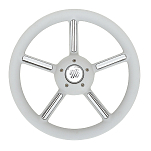 Рулевое колесо Ultraflex V56G/CH 21407B Ø350x95мм рукоятка из серого полиуретана с хромированными вставками