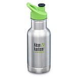 Klean kanteen 1005710 Изолированный ребенок Classic 355ml Sport Кепка Термо Серебристый Brushed Stainless