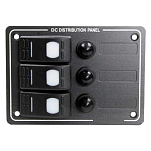 Euromarine 001642 ABS 3 Позиции Водонепроницаемый Электрические Панель Black 95 x 133 mm
