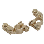 Euromarine 000602 Латунная клемма аккумулятора с двойным зажимом Золотистый Bronze
