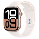 Купить Apple MWWJ3QL/A  Watch Series 10 GPS 42mm Sport Band Золотистый Rose Gold Aluminium / Light Blush M-L 7ft.ru в интернет магазине Семь Футов