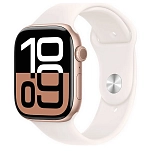 Apple MWWJ3QL/A  Watch Series 10 GPS 42mm Sport Band Золотистый Rose Gold Aluminium / Light Blush M-L