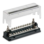 Bep marine DBE-245 Сборная шина Pro Installer With Cover 4X Studs 6 mm 1/4´´ 18X Screw Terminals 4 mm 5/32´´ 2x200 Black / Silver