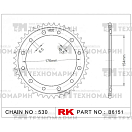 Купить Звезда для мотоцикла ведомая B6151-44 RK Chains 7ft.ru в интернет магазине Семь Футов