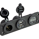 Панель с USB-разъемом 5в 2.1А, прикуривателем и вольтметром AAA AD7-1011/2013/4010