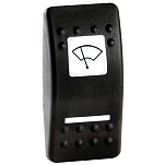 Клавиша с подсвечиваемым символом Стеклоочиститель из поликарбоната с упругим противоскользящим покрытием из черного полиуретана для выключателя Marina R II, Osculati 14.299.06