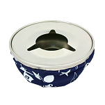Marine town 2450705BL Пепельница из нержавеющей стали/ткани Золотистый Blue