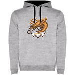 Kruskis SU1067035802C069 Толстовка с капюшоном Seafood Shrimp Two-Colour Серый Heather Grey / Black L