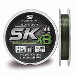 Tubertini 22b66 Плетёная леска SK X8 300 m Green 11x11x4 0.230 mm