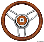 Blitz steering wheel w/matt teak outer ring, 45.169.04